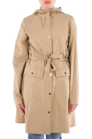 Rains Waterproof Curve W Jacket - Sand, Size X-Large