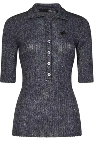 ROTATE Ladies Magnet Sequin Knit Polo Shirt, Brand Size 34 (US Size 0)