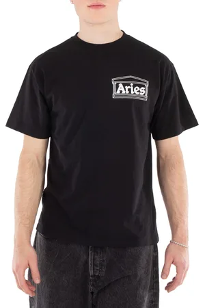 ARIES Mens Black Cotton Temple T-Shirt, Size X-Small