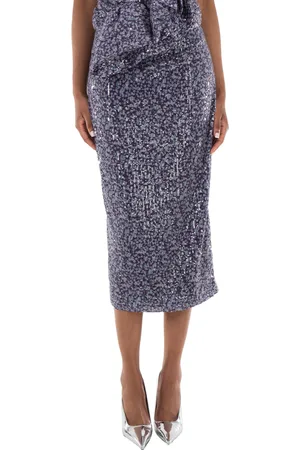ROTATE Ladies Vibrant Floral Outline Midi Pencil Skirt, Brand Size 34 (US Size 0)