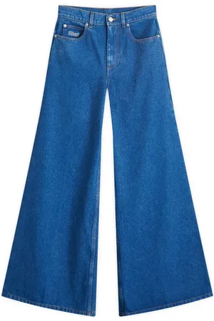 Marni Organic Denim Wide-Leg Jeans, Brand Size 36 (US Size 4)