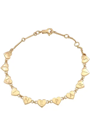 Céline Gold Heart Logo Charm Bracelet