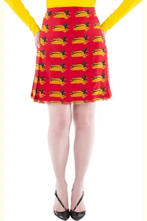Burberry Duck Print Wool Mini Skirt, Brand Size 12 ( US Size 10 )