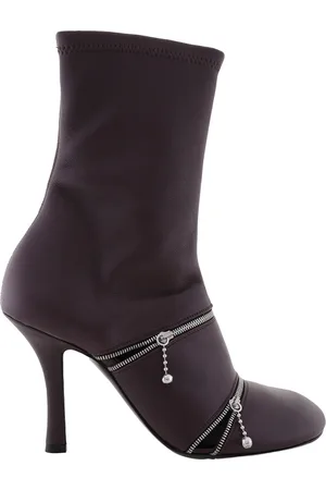 Burberry Peep 100mm Leather Boots, Brand Size 36 ( US Size 6 )