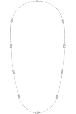 Fred Chance Infinie 18k White Gold Diamond Paved Long Necklace