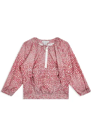 Stella McCartney Kids Heart-Print Crew Neck Blouse, Size 8Y