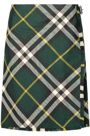 Burberry Plaid Wool Midi Skirt, Brand Size 6 (US Size 4)