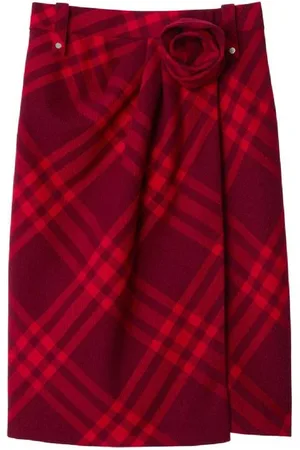 Burberry Check Print Wool Skirt, Brand Size 2 ( US Size 0 )
