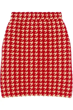 Burberry Houndstooth Nylon Blend Mini Skirt, Size XX-Large