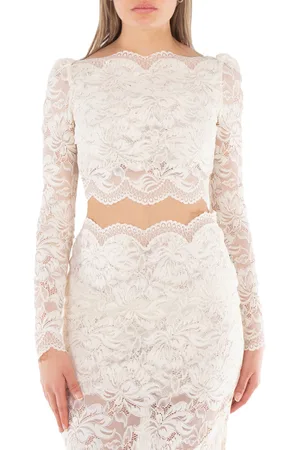 Paco rabanne Paco Cropped Long Sleeves Lace Top, Brand Size 34 (XXXS)