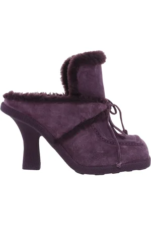 Burberry Square-Toe Highland Mules, Brand Size 35 (US Size 5)