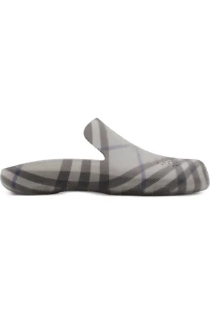 Burberry Checked-Lining Stingray Rubber Clogs, Brand Size 36 (US Size 6)