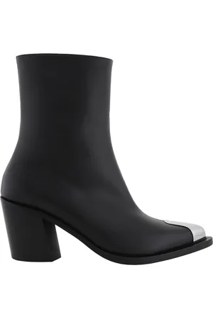 Alexander McQueen Punk Leather Ankle Boots, Brand Size 39 ( US Size 9 )