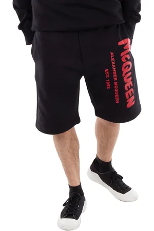 Alexander McQueen Mens Logo-Print Cotton Shorts, Size Small