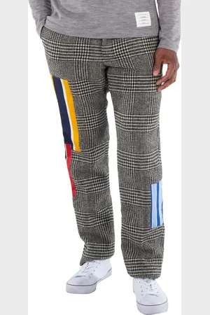 Thom Browne Patchwork Prince Of Wales Wool Trousers, Brand Size 1 (Small)