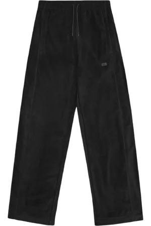 Rains Mens Black Addis Fleece Wide Pants, Size Small