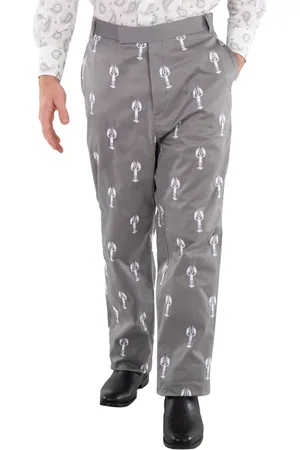 Thom Browne Mens Med Grey Lobster Half Drop Unconstructed Trouser, Brand Size 1 (Small)