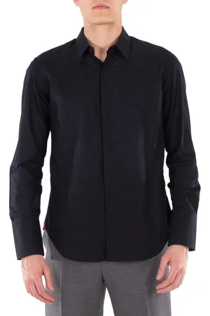 Salvatore Ferragamo Logo Jacquard Long-Sleeved Sports Shirt, Size Small