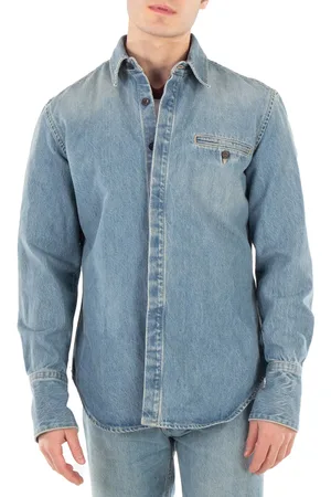 Salvatore Ferragamo Denim Long Sleeve Shirt, Size Small