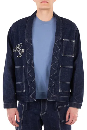 Kenzo Embroidered Kimono Denim Jacket, Size Small