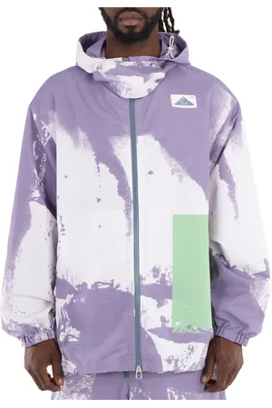 OAMC Mens Lilac Strata Tie Dye-Print Zip-Up Hooded Jacket, Size Medium
