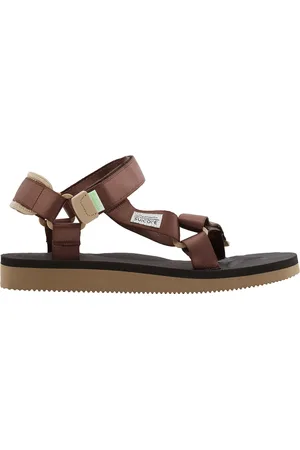 SUICOKE Mens Brown X Beige Depa-Cab Sandals, Brand Size 12 ( US Size 13 )