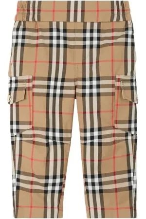 Burberry Gordon Vintage Check Cotton Cargo Trousers, Size 18M