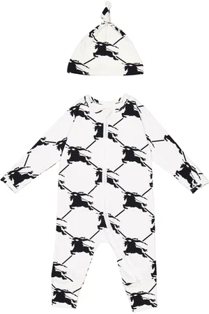 Burberry Infant Claude Equestrian Knight Babygrow Set, 12M
