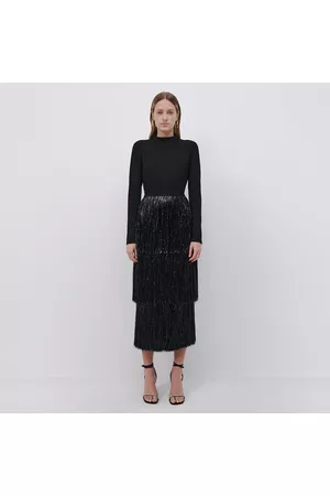 Jonathan Simkhai Barrett Tinsel Fringe Midi Dress