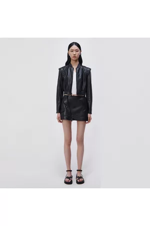 Orten Leather Bomber Jacket Black