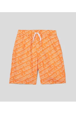 Karl Lagerfeld Boys Swim Shorts - Boys' Diagonal Logo Swim Shorts, unisex, , Size: 6Y