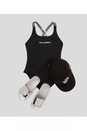 Karl Lagerfeld Girls Swimsuits - Girls' Karl Logo One Piece Swimsuit, unisex, , Size: 4Y