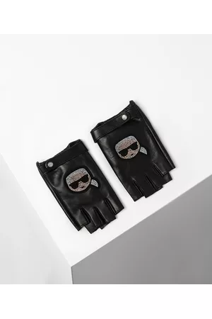 Karl Lagerfeld Women Gloves - K/ikonik Rhinestone Karl Fingerless Gloves, Woman, , Size: S