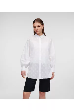 Karl Lagerfeld, KL Monogram Checked Silk Dress, Woman, Black/White Monogram Check, Size: 38
