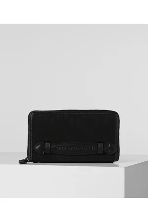 Karl Lagerfeld, K/Monogram Klassik Bi-Fold Wallet, Man, Black, Size: One Size