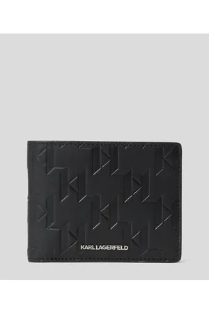 Buy Karl Lagerfeld Men Black KL Monogram Leather Bi-Fold Wallet