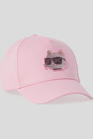Karl Lagerfeld Kids Choupette-motif cotton bucket hat - Pink