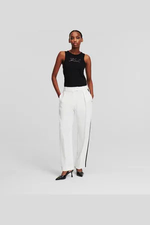 Karl Lagerfeld Contrast Paneled Tailored Pants, Woman, , Size: 38