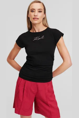 Karl Lagerfeld Rhinestone Karl Signature T-shirt, Woman, , Size: XS