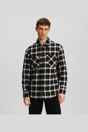 Karl Lagerfeld Checked Bouclé Overshirt, Man, , Size: XS