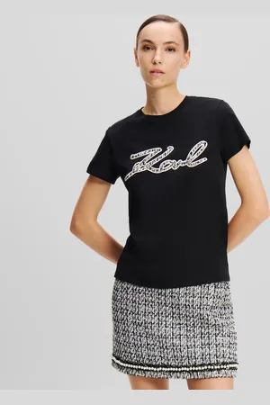 Karl Lagerfeld Bouclé Karl Signature T-shirt, Woman, , Size: XS