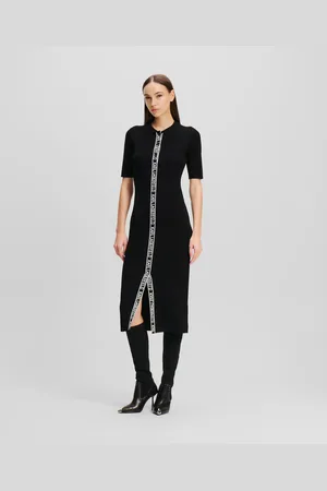 Karl Lagerfeld Karl Logo Tape Knit Dress, Woman, , Size: XS