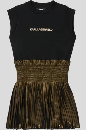 Karl Lagerfeld Girls Mixed Fabric Dress, unisex, , Size: 2Y