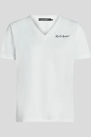 Karl Lagerfeld Karl Signature V-neck T-shirt, Woman, , Size: XS