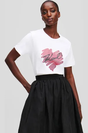 Karl Lagerfeld K/heart Rhinestone T-shirt, Woman, , Size: S