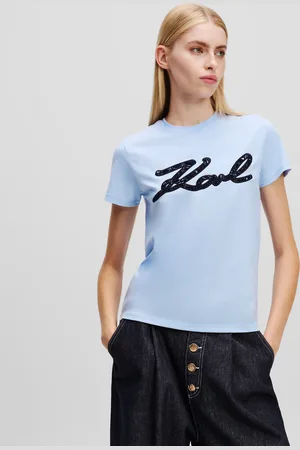 Karl Lagerfeld Bouclé Karl Signature T-shirt, Woman, , Size: XS