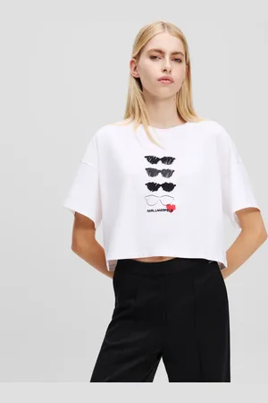Karl Lagerfeld Sunglasses Boxy T-shirt, Woman, , Size: XS