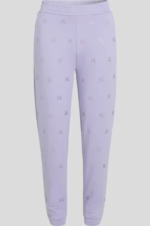 Karl Lagerfeld Kl Monogram Rhinestone Sweatpants, Woman, , Size: XS