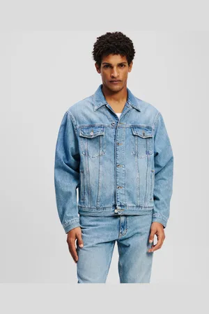 Karl Lagerfeld Kl Monogram Denim Jacket, Man, , Size: XS