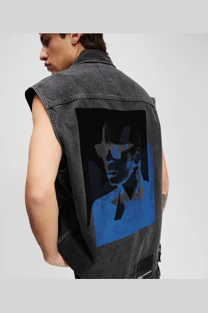 Karl Lagerfeld Karl Print Denim Vest, Man, , Size: XS